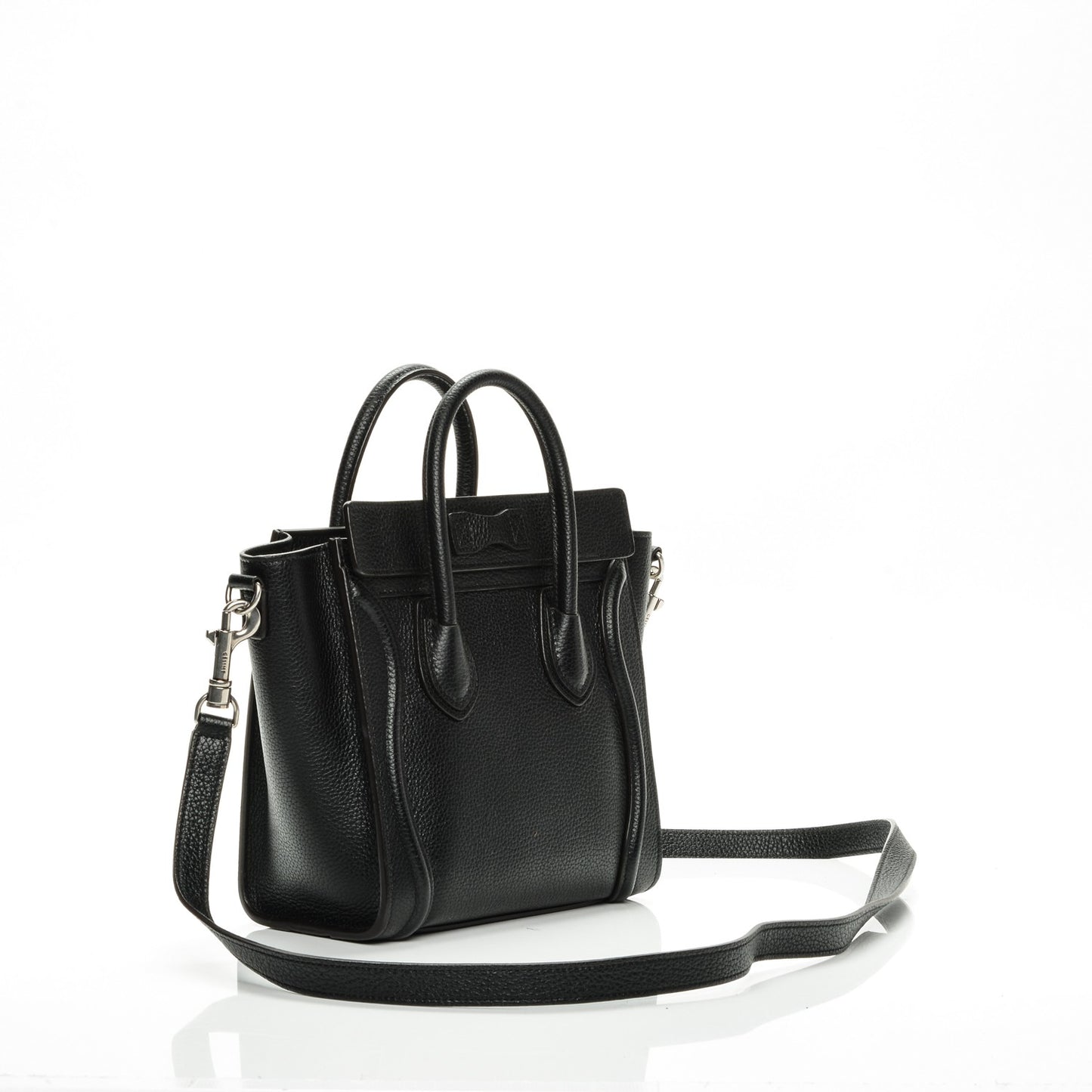 Drummed Calfskin Nano Luggage Black
