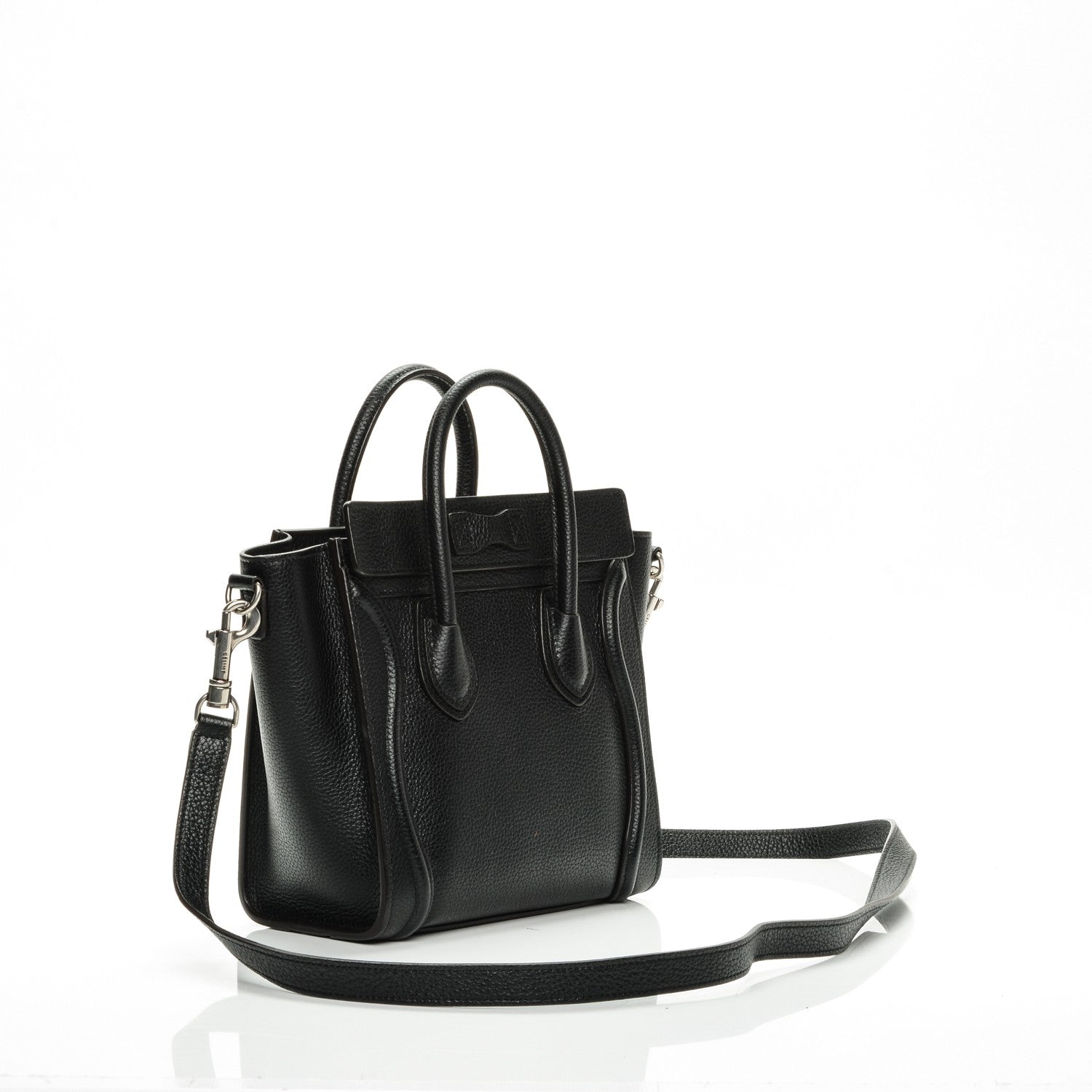 Celine Drummed Calfskin Nano Luggage Black 3 of 6
