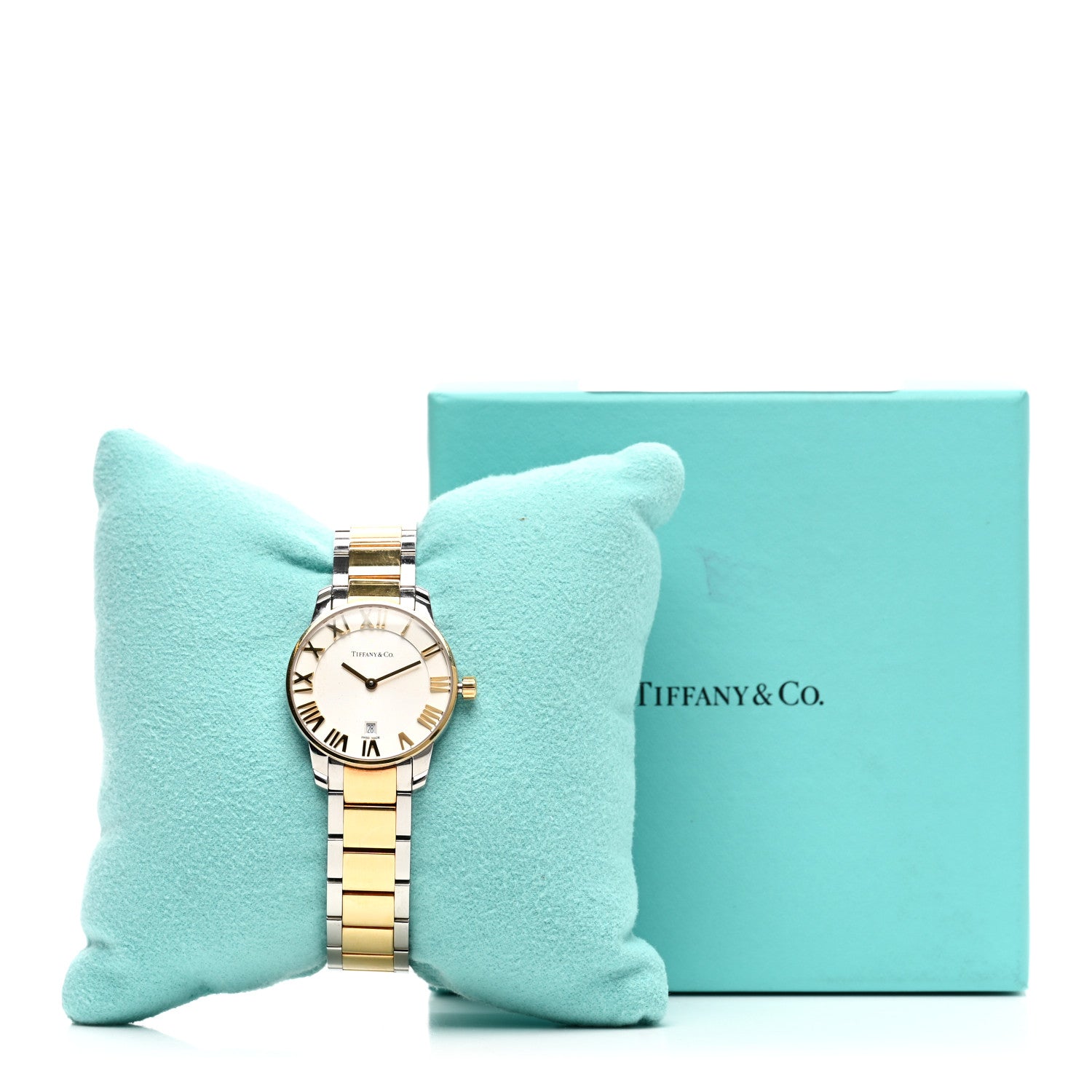 Tiffany Stainless Steel 18K Yellow Gold 29mm Atlas 2-Hand Quartz Watch 5 of 5