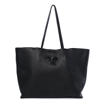 Versace Grained Calfskin Palazzo Medusa Tote Black 3 of 18