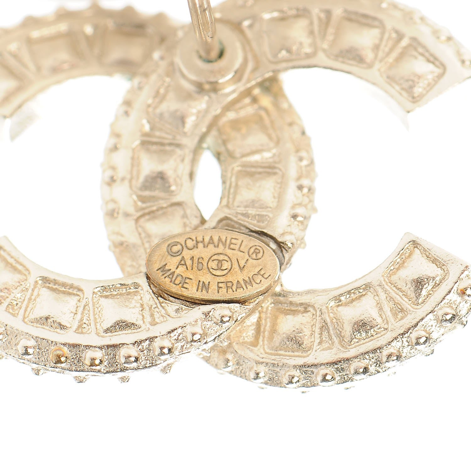 Chanel Crystal CC Earrings Gold 4 of 5