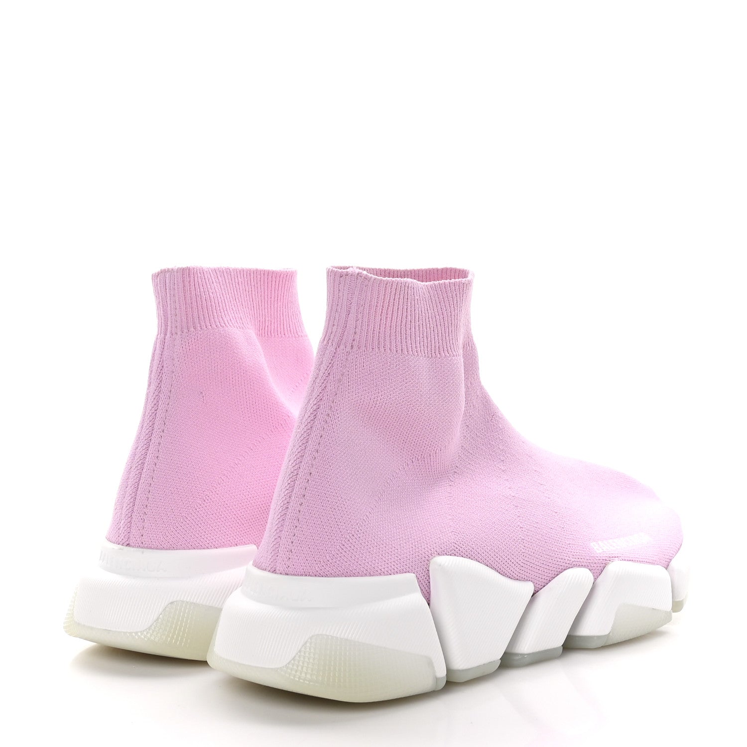Balenciaga Technical 3D Recycled Knit Bi-Color Womens Speed 2.0 Transparent Sole Sneakers 38 Pink White 4 of 7