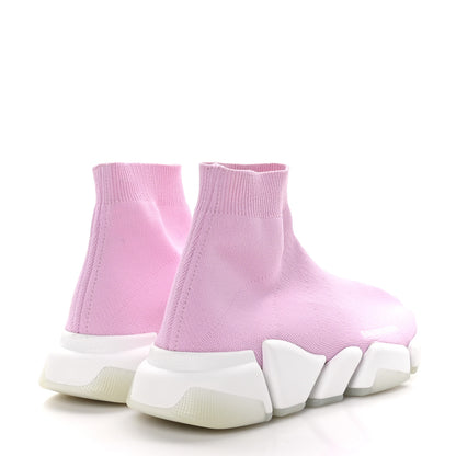 Balenciaga Technical 3D Recycled Knit Bi-Color Womens Speed 2.0 Transparent Sole Sneakers 38 Pink White 4 of 7