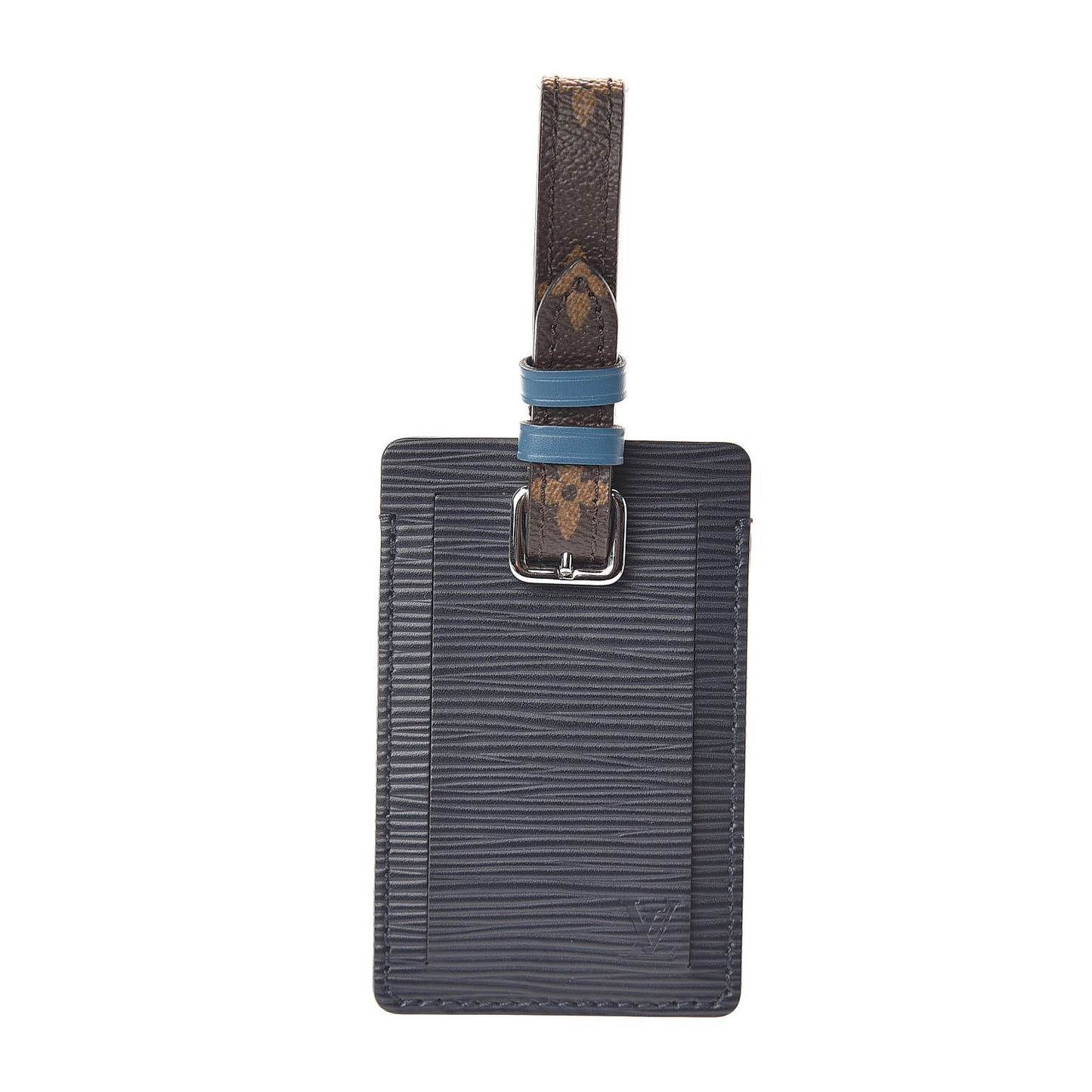 Monogram Epi Luggage Tag Navy Brown