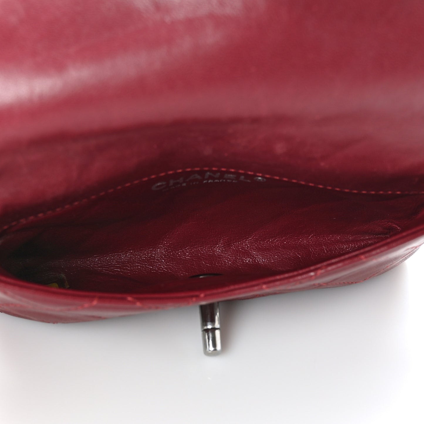 Lambskin Quilted Mini Mineral Nights Flap Crossbody Bag Dark Red