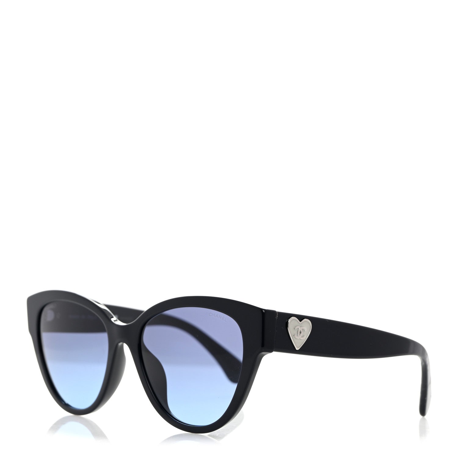 Chanel Acetate Enamel Heart Butterfly Sunglasses 5477-A Black 1 of 7