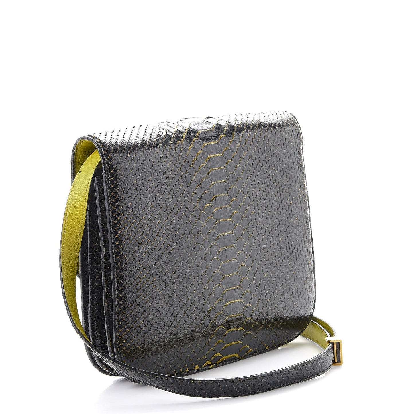 Python Medium Classic Box Flap Bag Black