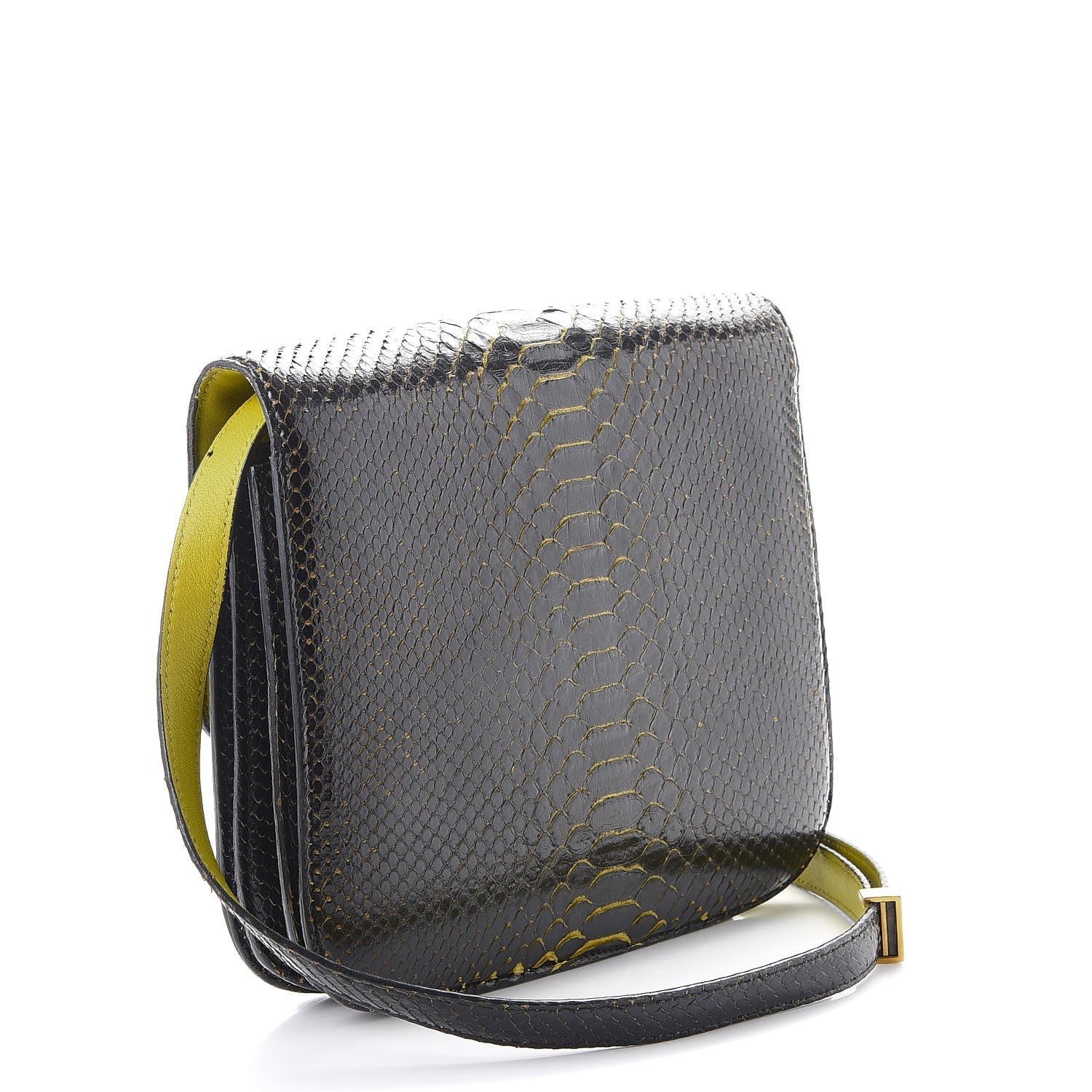Celine Python Medium Classic Box Flap Bag Black 3 of 9
