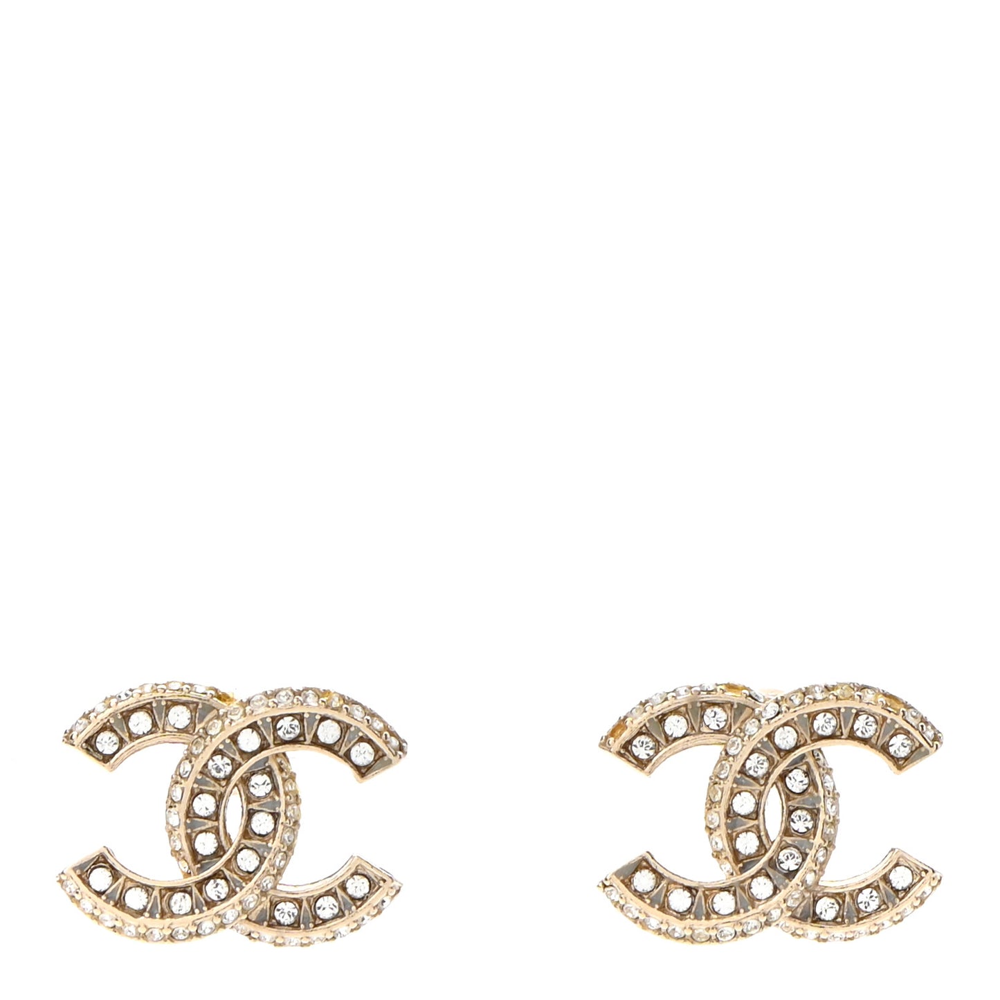 Crystal Timeless CC Earrings Light Gold