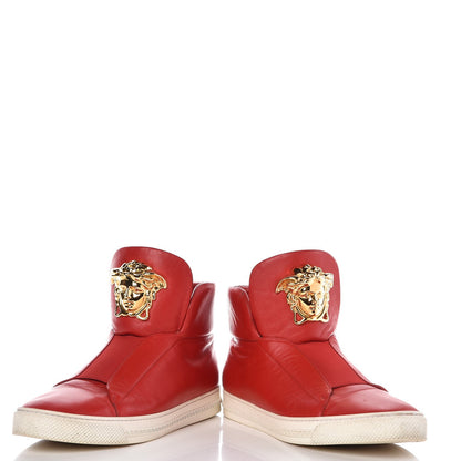 Versace Mens Calfskin Palazzo Idol High Top Sneakers 44 Red 6 of 16