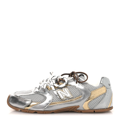 Miu Miu X NEW BALANCE Metallic Calfskin Mesh 530 SL Sneakers 39.5 Argento Platino 1 of 11