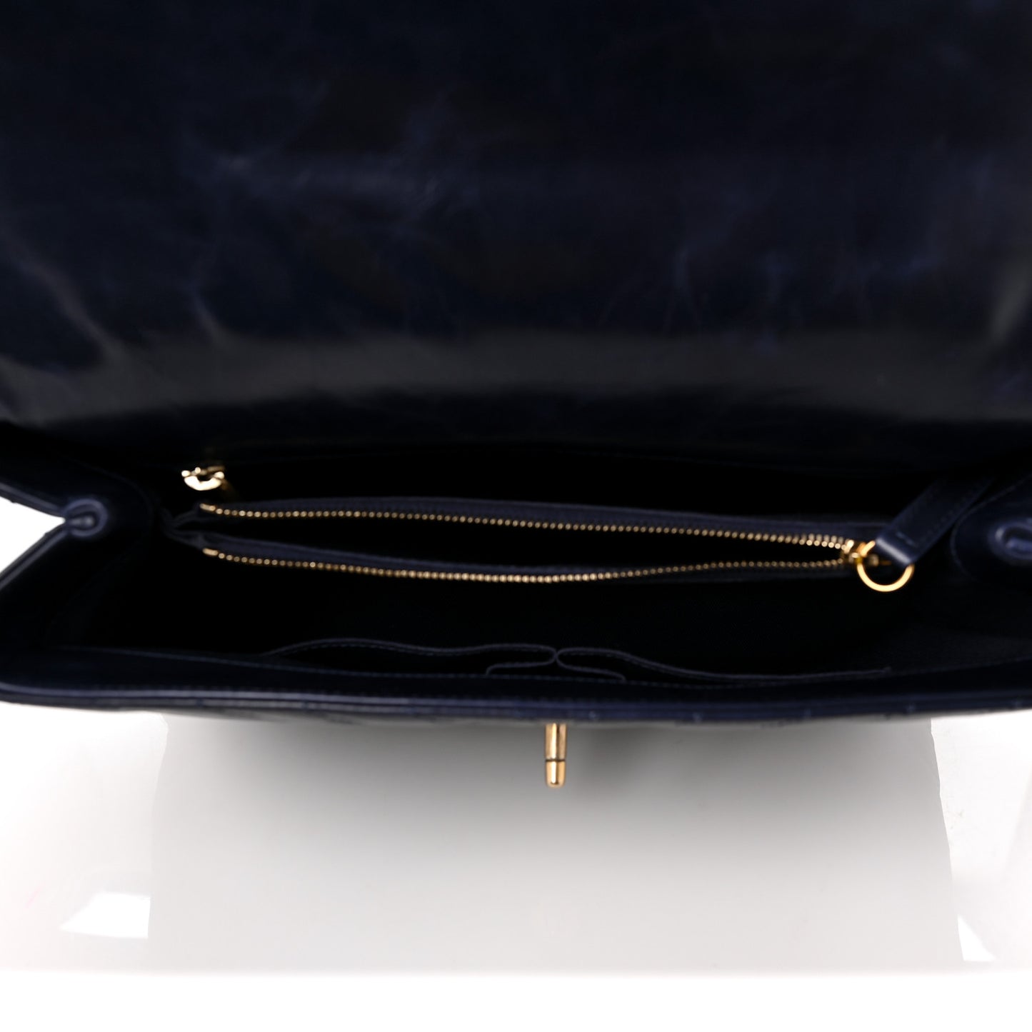 Calfskin Chevron Quilted Medium Coco Handle Flap Blue