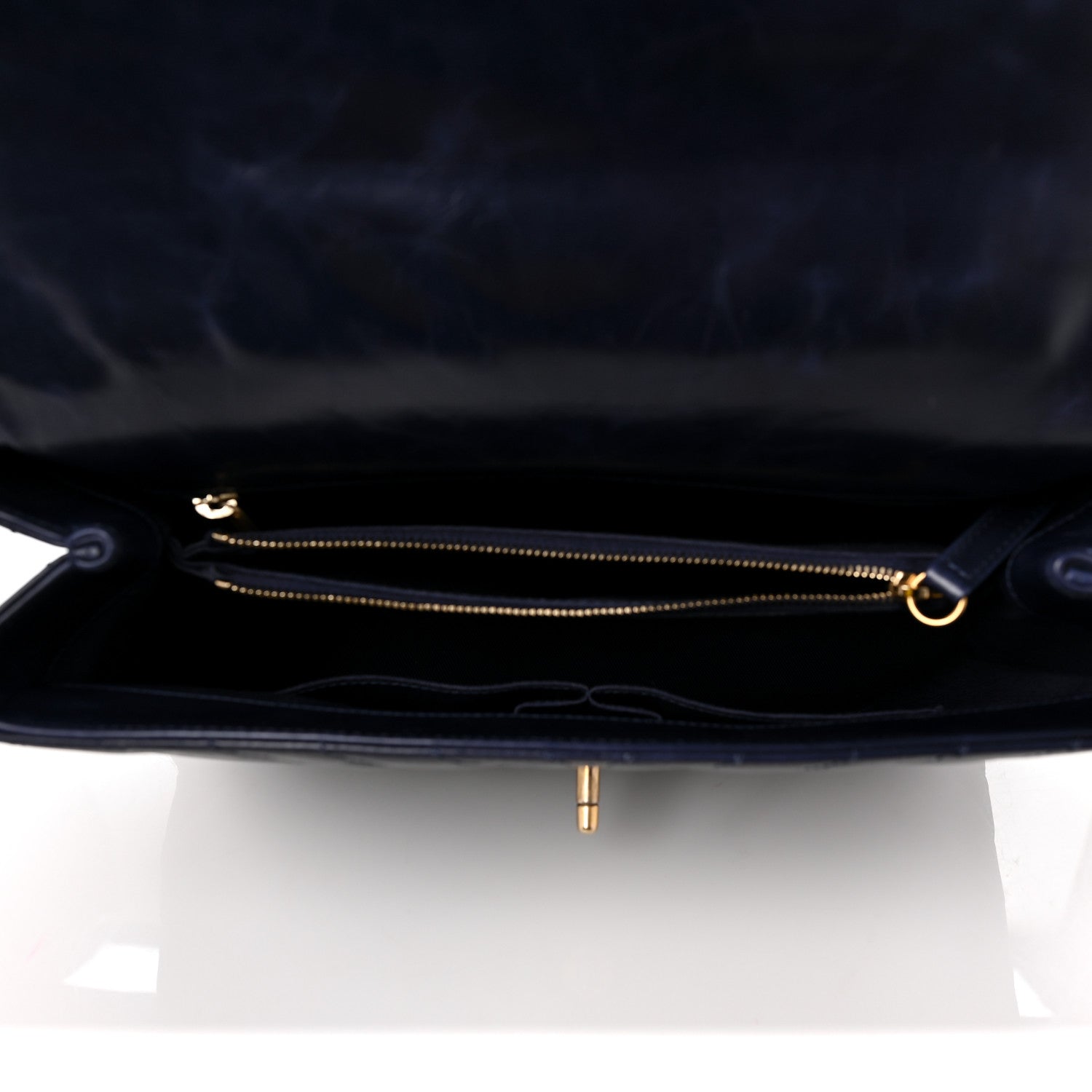 Chanel Calfskin Chevron Quilted Medium Coco Handle Flap Blue 5 of 11