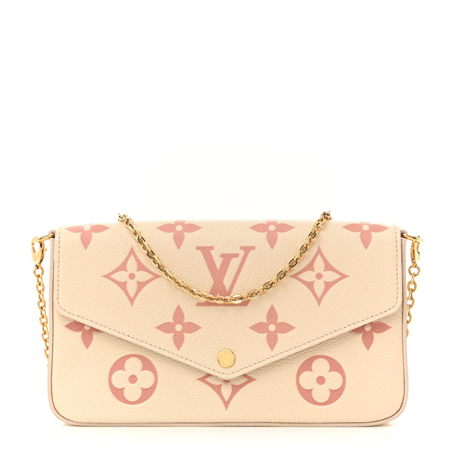 Louis Vuitton Empreinte Monogram Giant By The Pool Felicie Pochette Chain Wallet Creme Rose Trianon 1 of 12