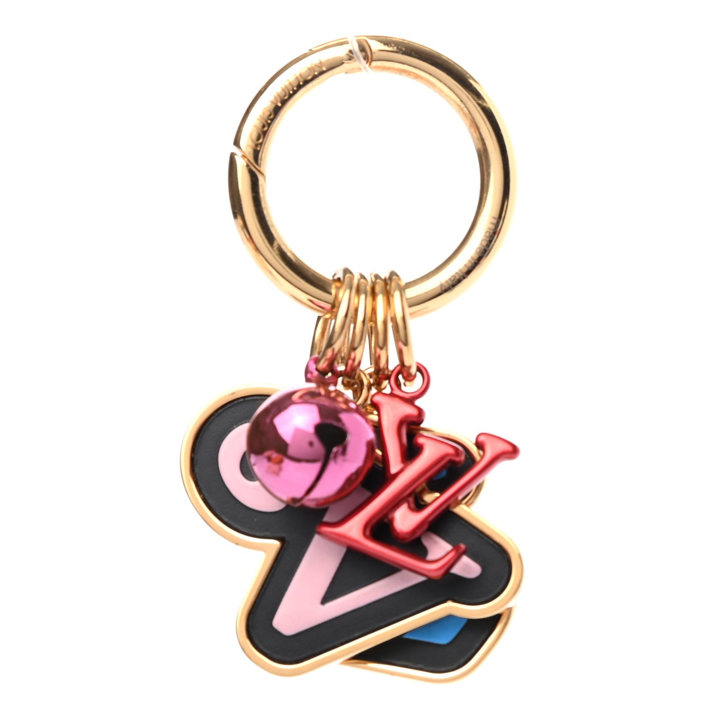 Bijou Graphic Letter Bag Charm Key Holder Multicolor
