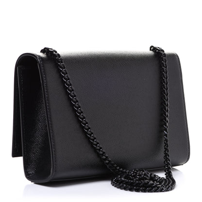 Saint Laurent Grain De Poudre Small Monogram Kate Satchel Black 2 of 9