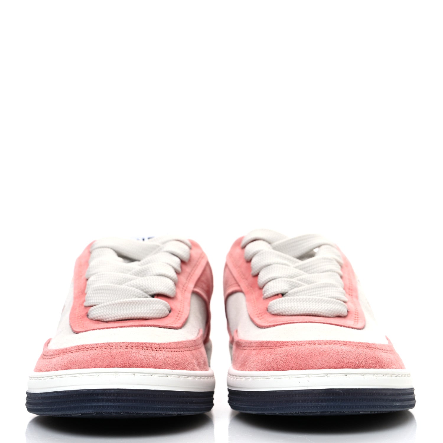Chanel Suede Kidskin Womens CC Sneakers 35.5 White Pink 3 of 11