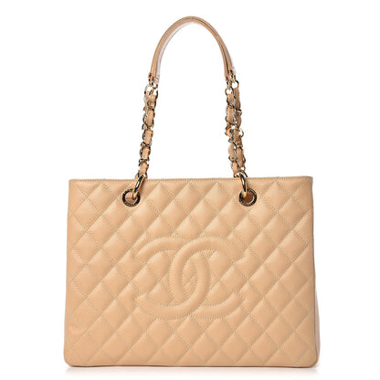 Chanel Caviar Quilted Grand Shopping Tote GST Beige Clair 1 of 8