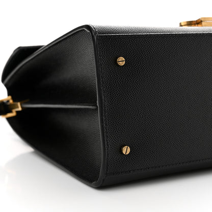 Saint Laurent Grain de Poudre Medium Classic Monogram Cassandra Top Handle Black 10 of 11