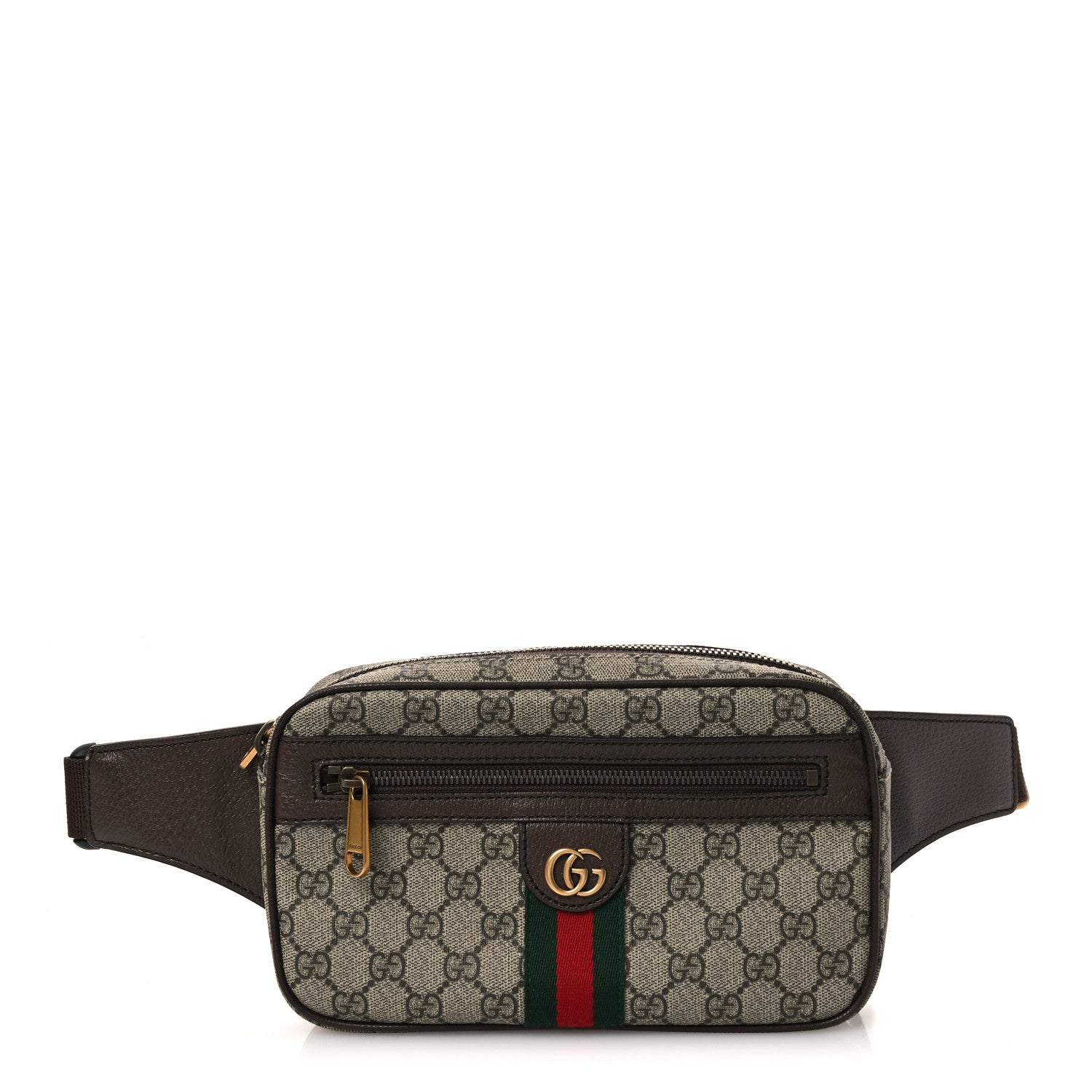 Gucci Soft GG Supreme Monogram Medium Ophidia Belt Bag  Dark Brown 1 of 10