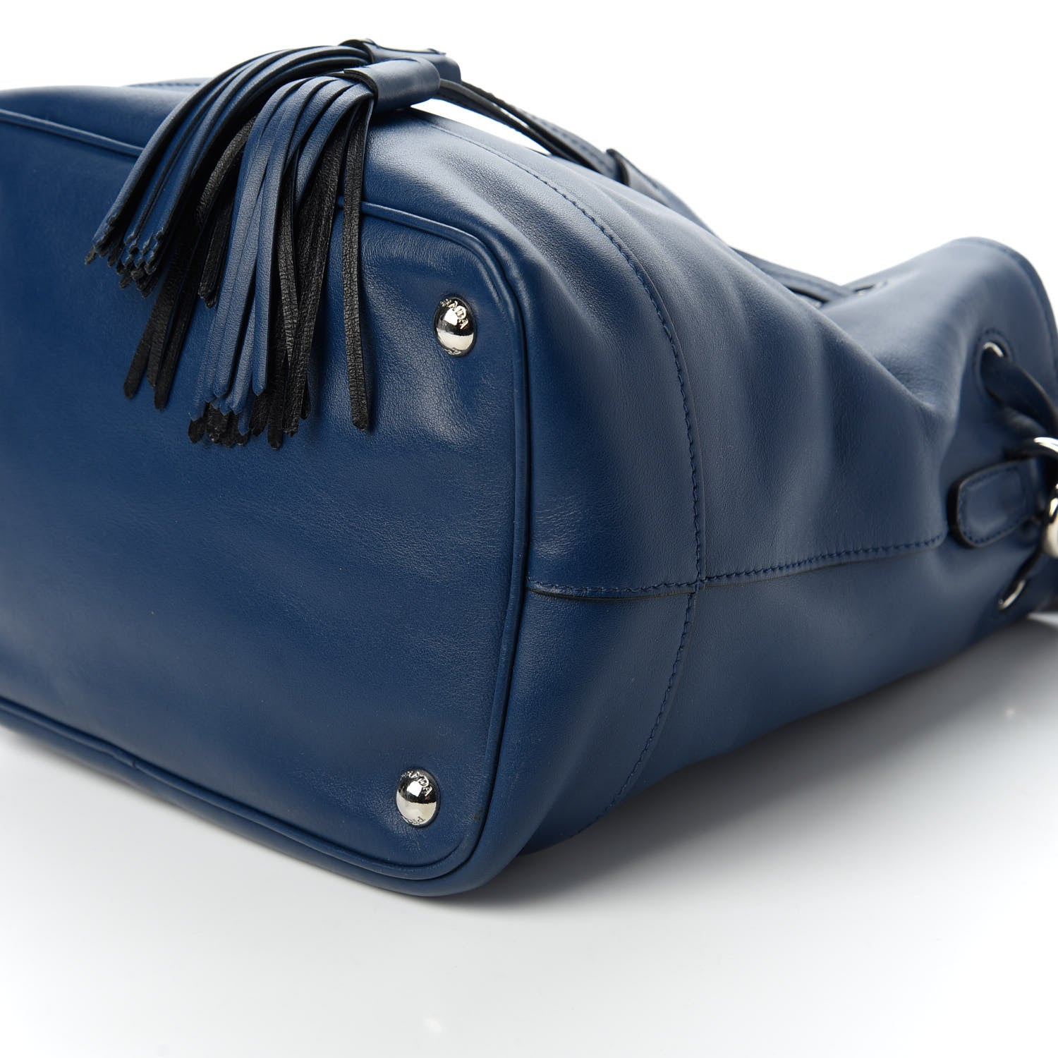 Prada Soft Calfskin Bucket Bag Bleuette 7 of 10