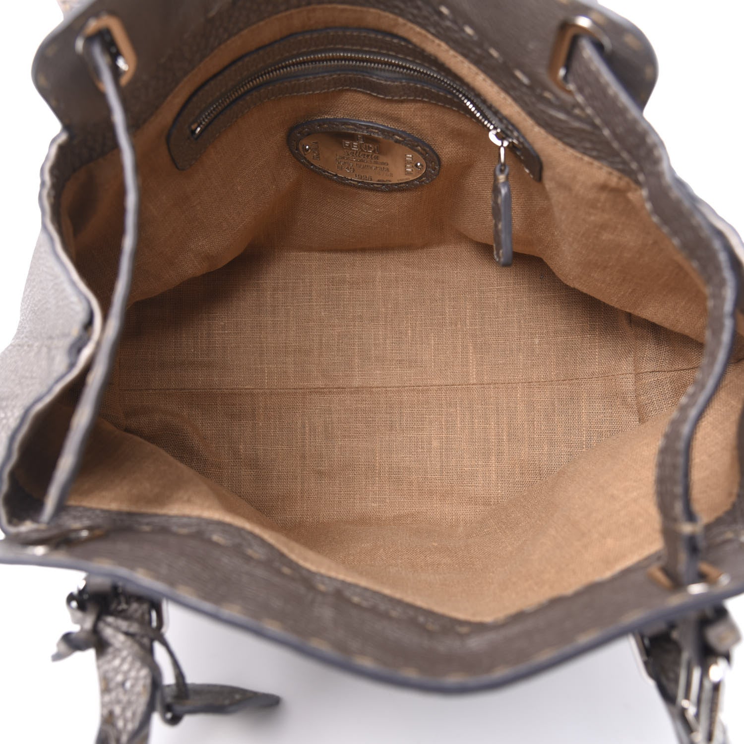 Fendi Cuoio Romano Selleria Small Villa Borghese Tote Peltro 5 of 11