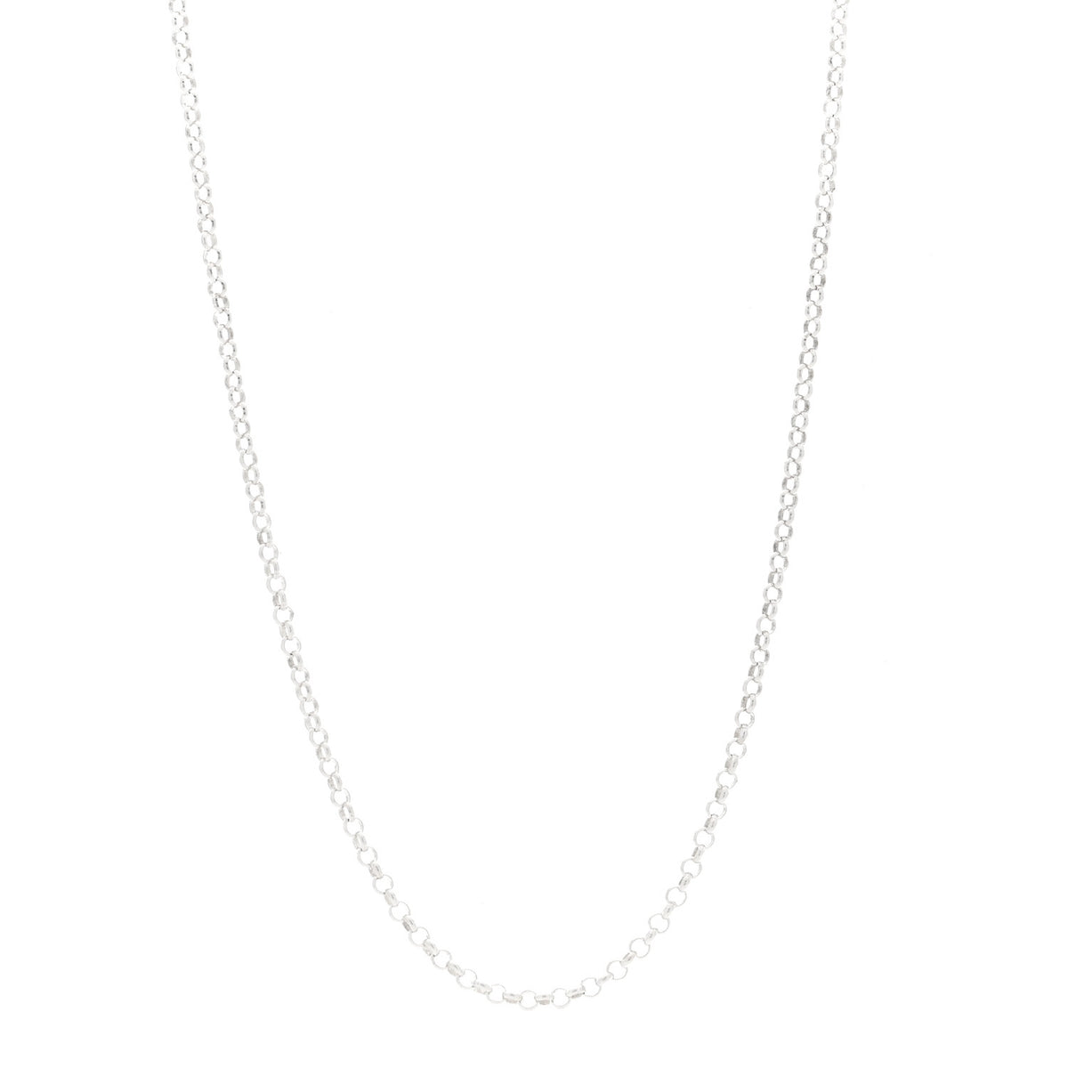 Sterling Silver Roll Chain Necklace 22"
