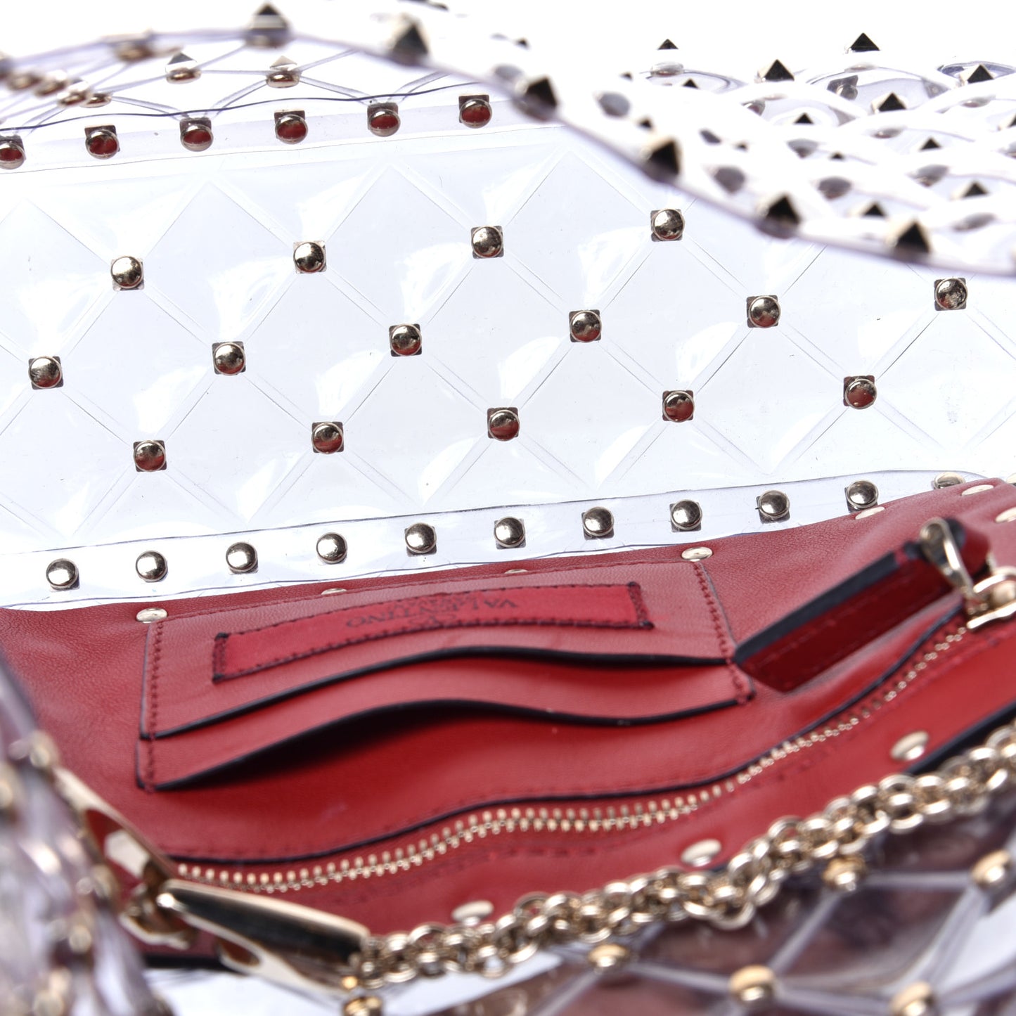 PVC Medium Rockstud Spike Shoulder Bag