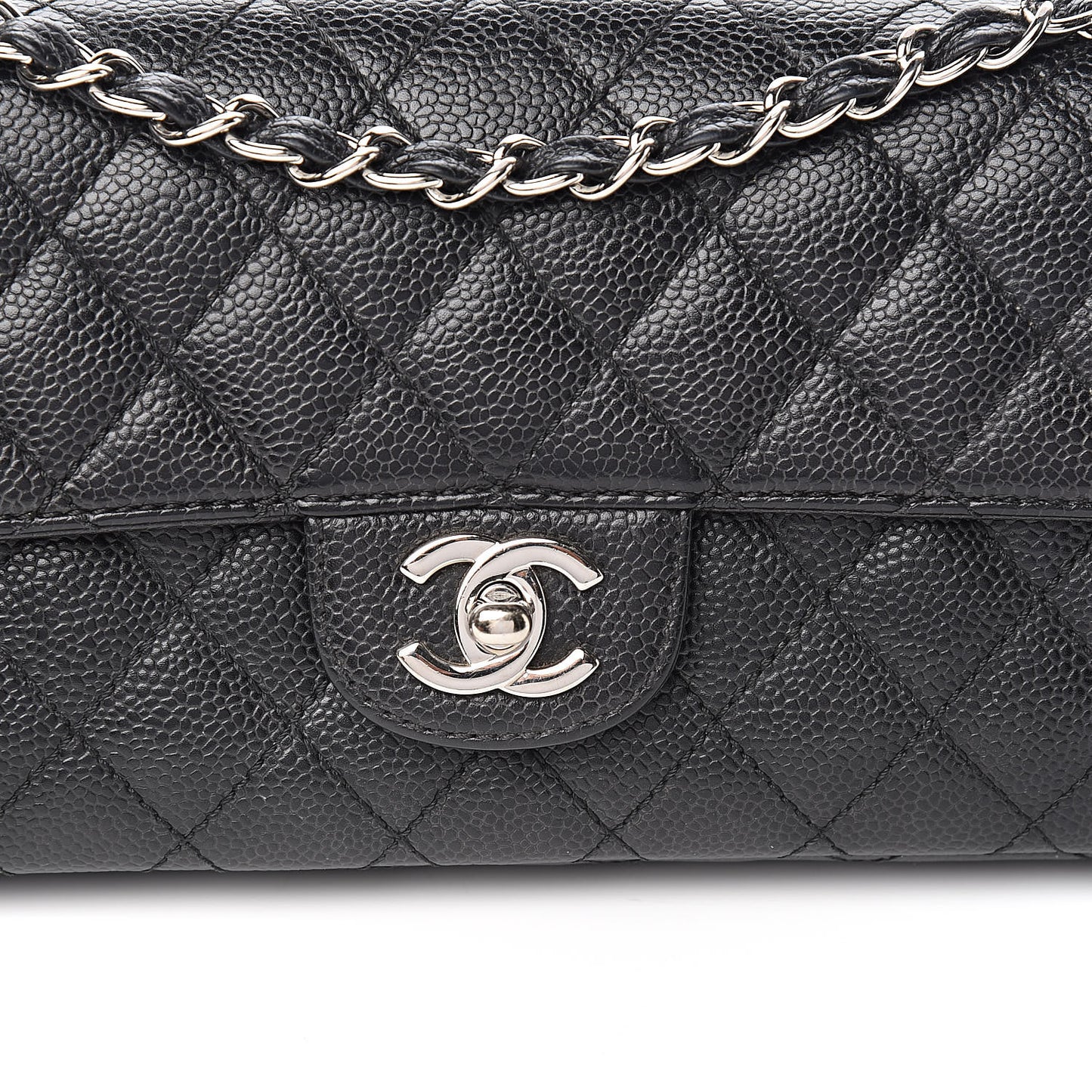 Caviar Quilted East West Flap Black