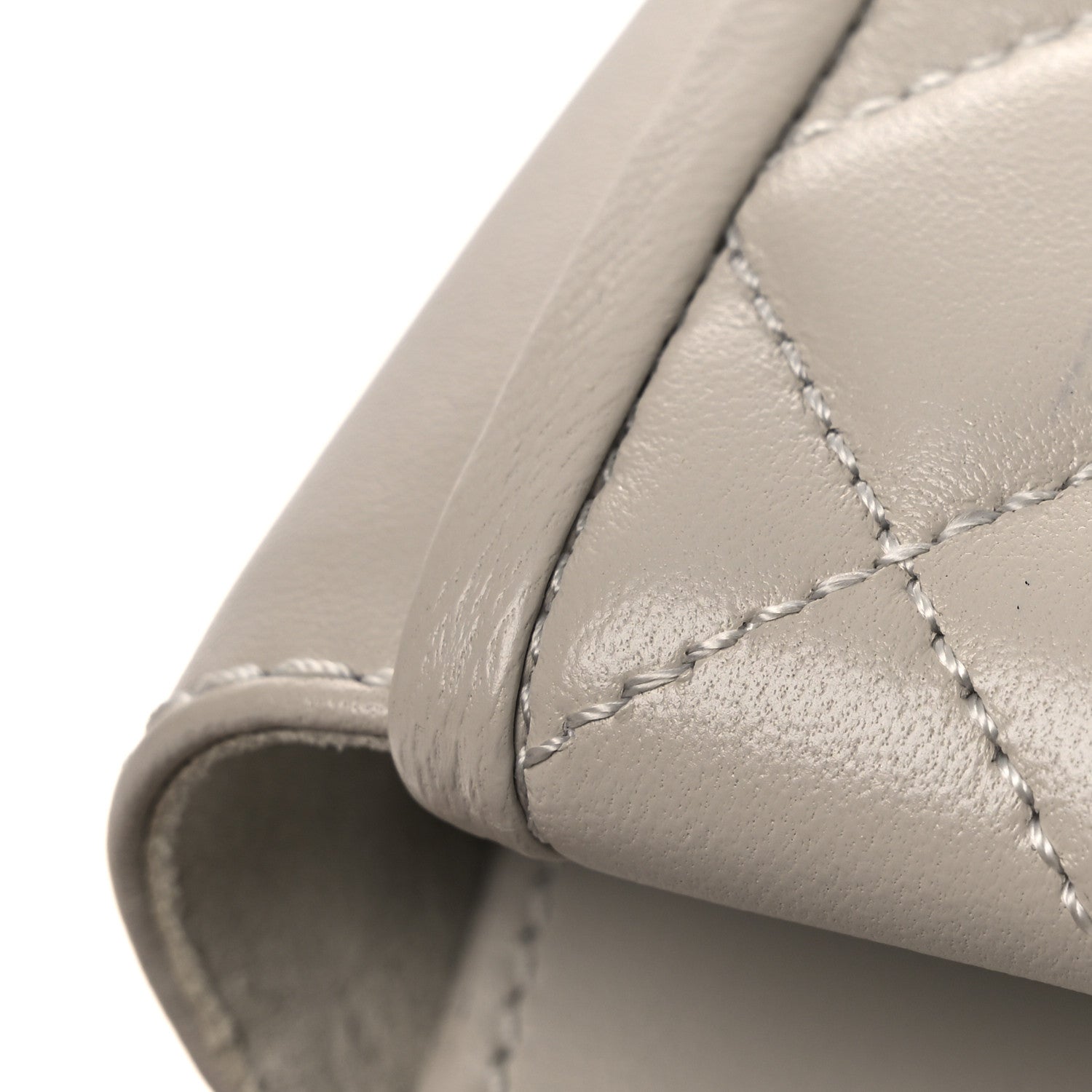 Chanel Lambskin Quilted Turnlock Flat Mules 39.5 Light Gray 13 of 14