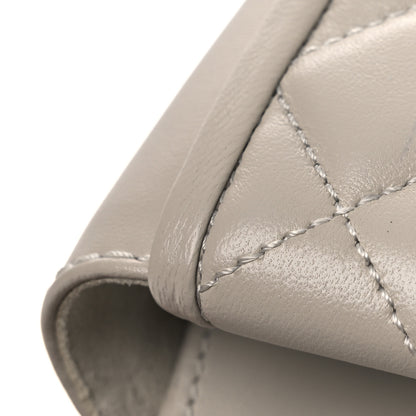 Chanel Lambskin Quilted Turnlock Flat Mules 39.5 Light Gray 13 of 14