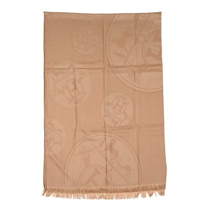 Hermes Cashmere Silk New Libris Confettis D'Ex Stole Kraft 2 of 3