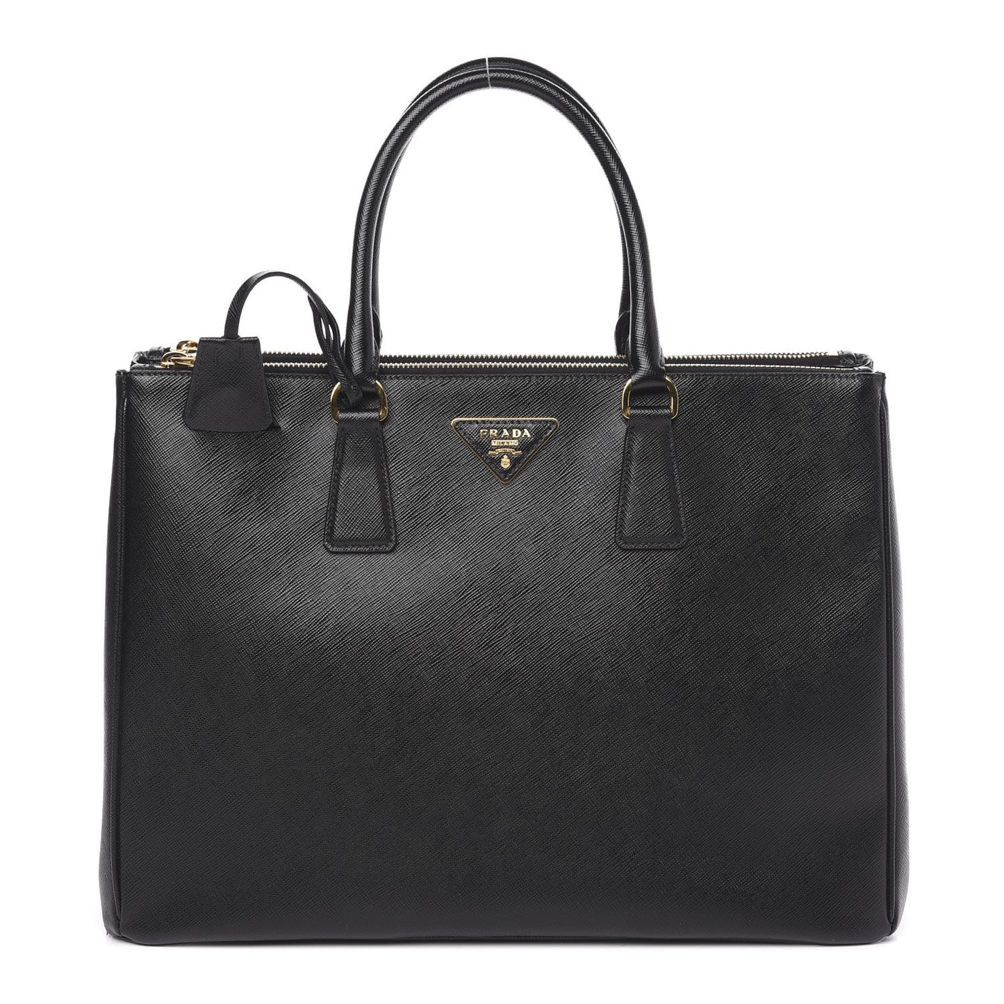 Saffiano Large Galleria Double Zip Tote Black