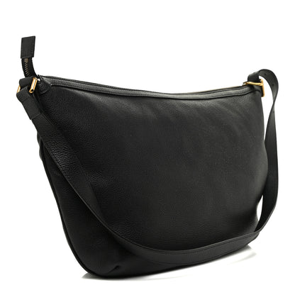 Gucci Grained Calfskin Logo Half Moon Hobo Black 3 of 14