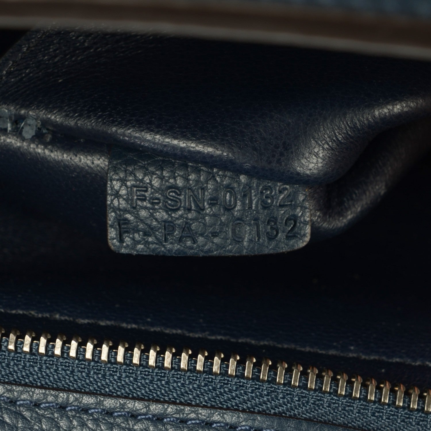 Celine Drummed Calfskin Suede Medium Trapeze Navy 8 of 10
