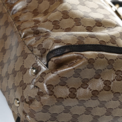 Gucci Crystal Monogram Large D Gold Ring Tote Dark Brown 11 of 14