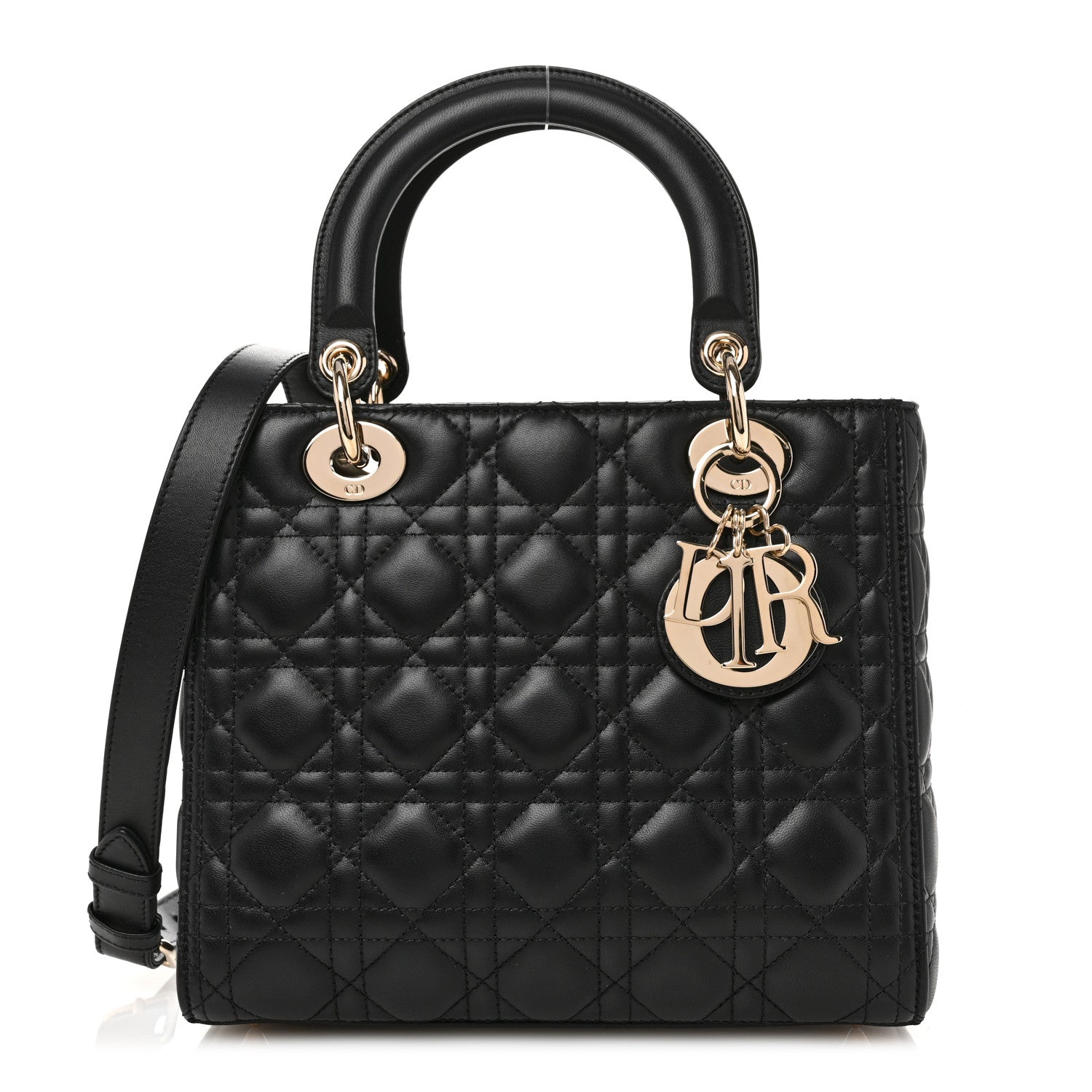 Christian Dior Lambskin Cannage Medium Lady Dior Black 1 of 9