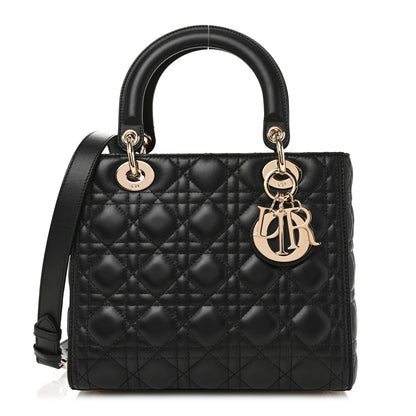 Christian Dior Lambskin Cannage Medium Lady Dior Black 1 of 9