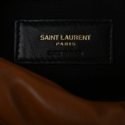 Saint Laurent Lambskin Quilted Small Loulou Puffer Monogram Chain Satchel Dark Honey 7 of 11