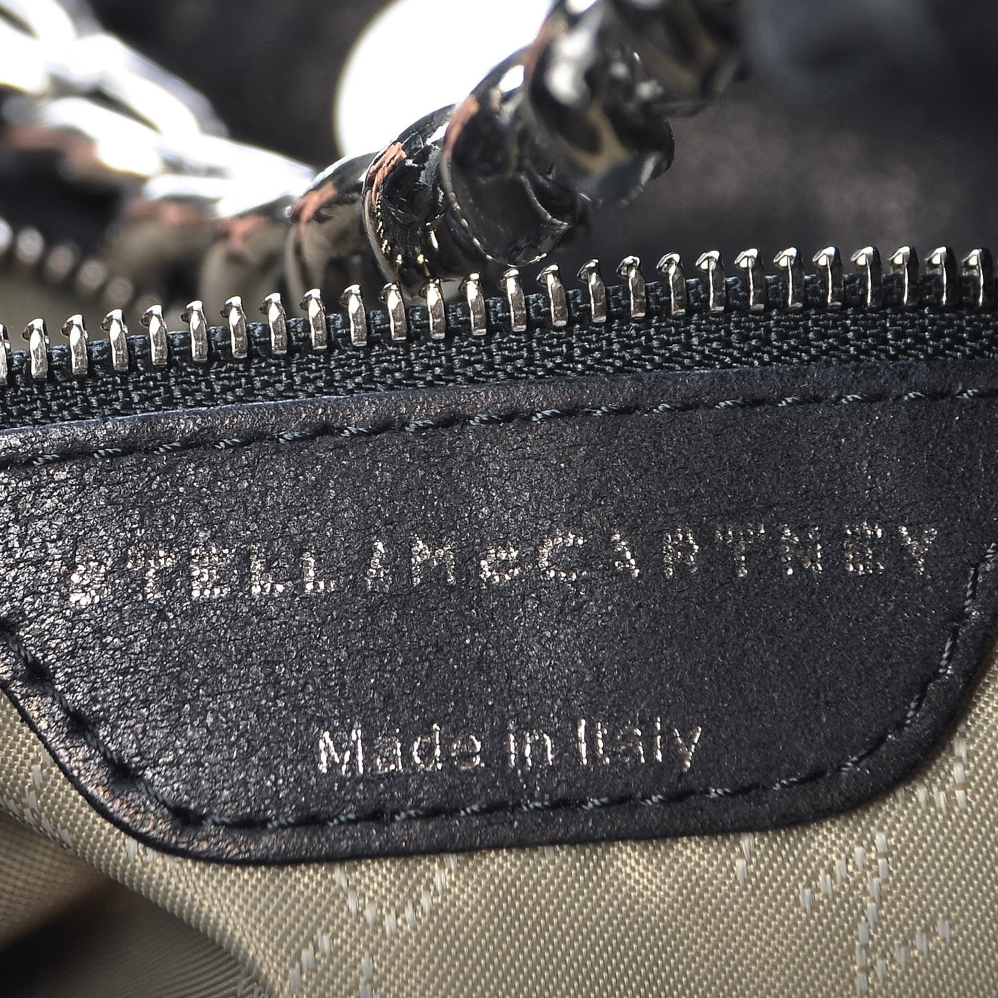 Shaggy Deer Chain Falabella Tote Black