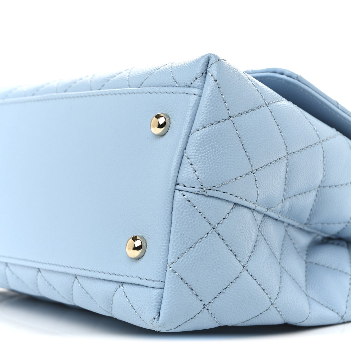 Caviar Quilted Small Coco Chain Handle Flap Light Blue