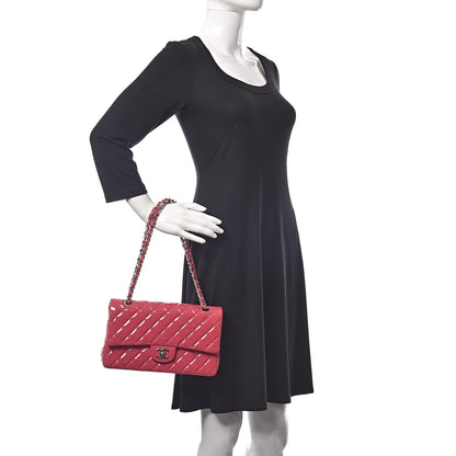 Chanel Patent Quilted Medium Double Flap Fuchsia 2 of 10