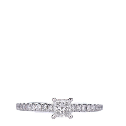 Tiffany Platinum Diamond .30ct Novo Princess Cut Engagement Ring 49 4.75 1 of 6