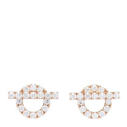 Hermes 18K Rose Gold Diamond Finesse Earrings 1 of 4
