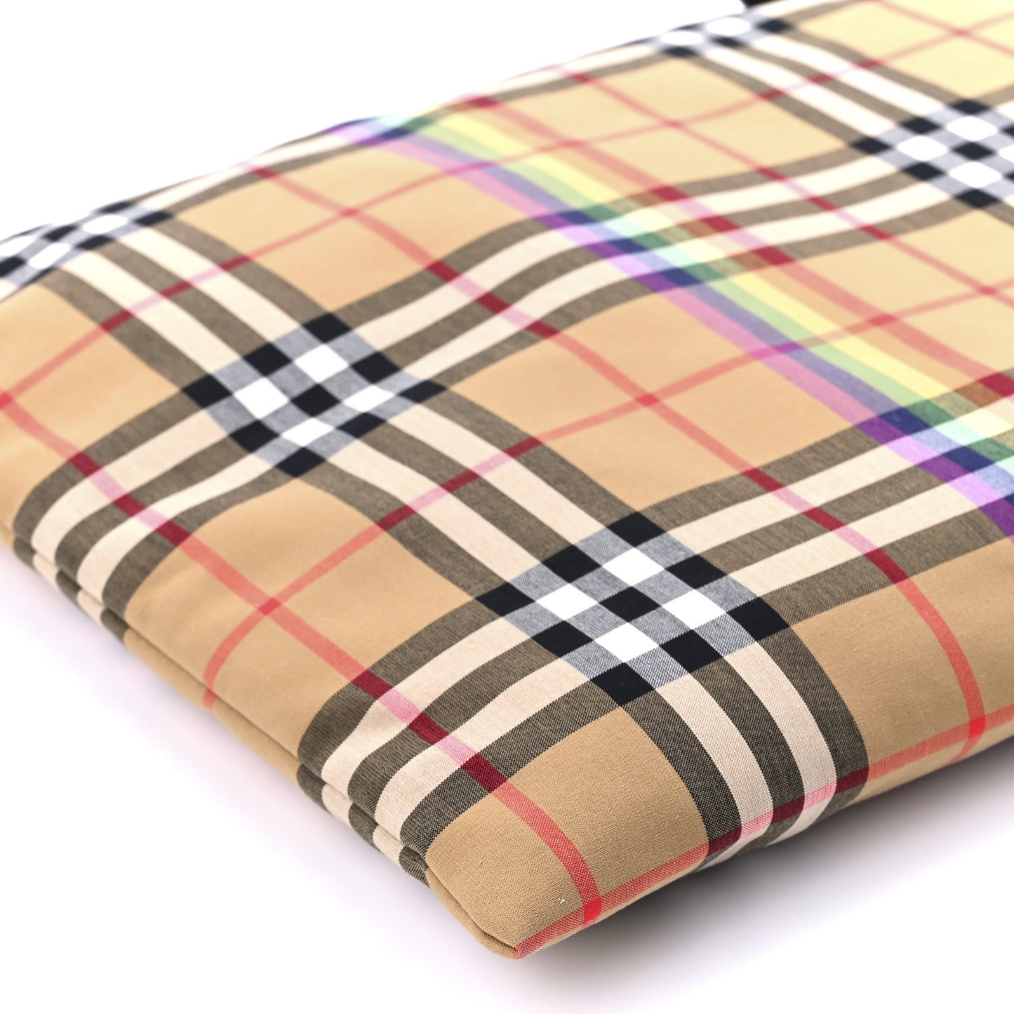 Vintage Rainbow Check Zip Pouch Antique Yellow