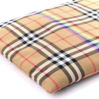 Burberry Vintage Rainbow Check Zip Pouch Antique Yellow 11 of 12