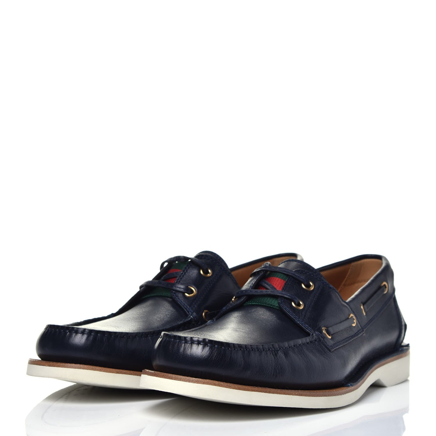 Gucci Calfskin Mens Delta Boat Loafer 10 Blue 3 of 8