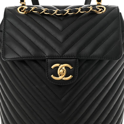 Chanel Calfskin Chevron Quilted Small Urban Spirit Backpack Black 8 of 10