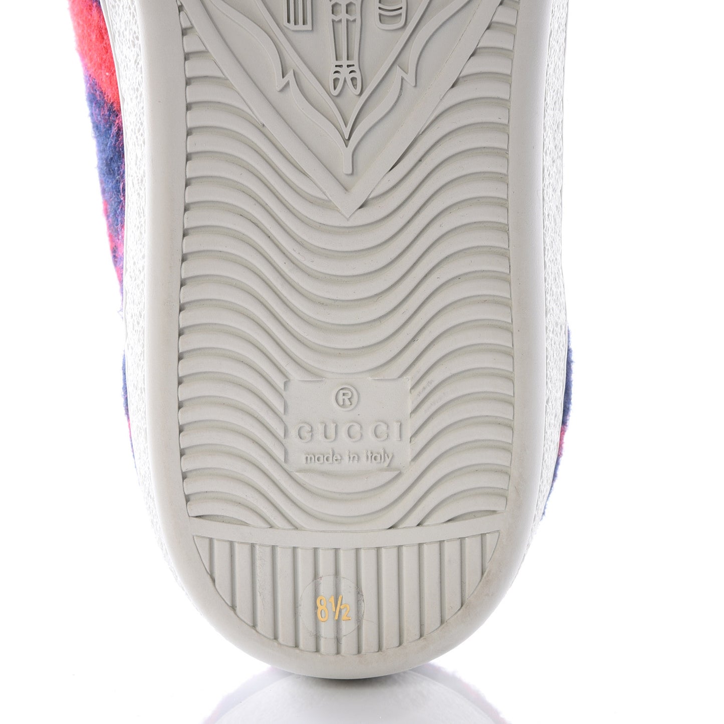 Covered Wool Big GG Monogram Mens Sneakers 8.5 Blue Red Mystic White