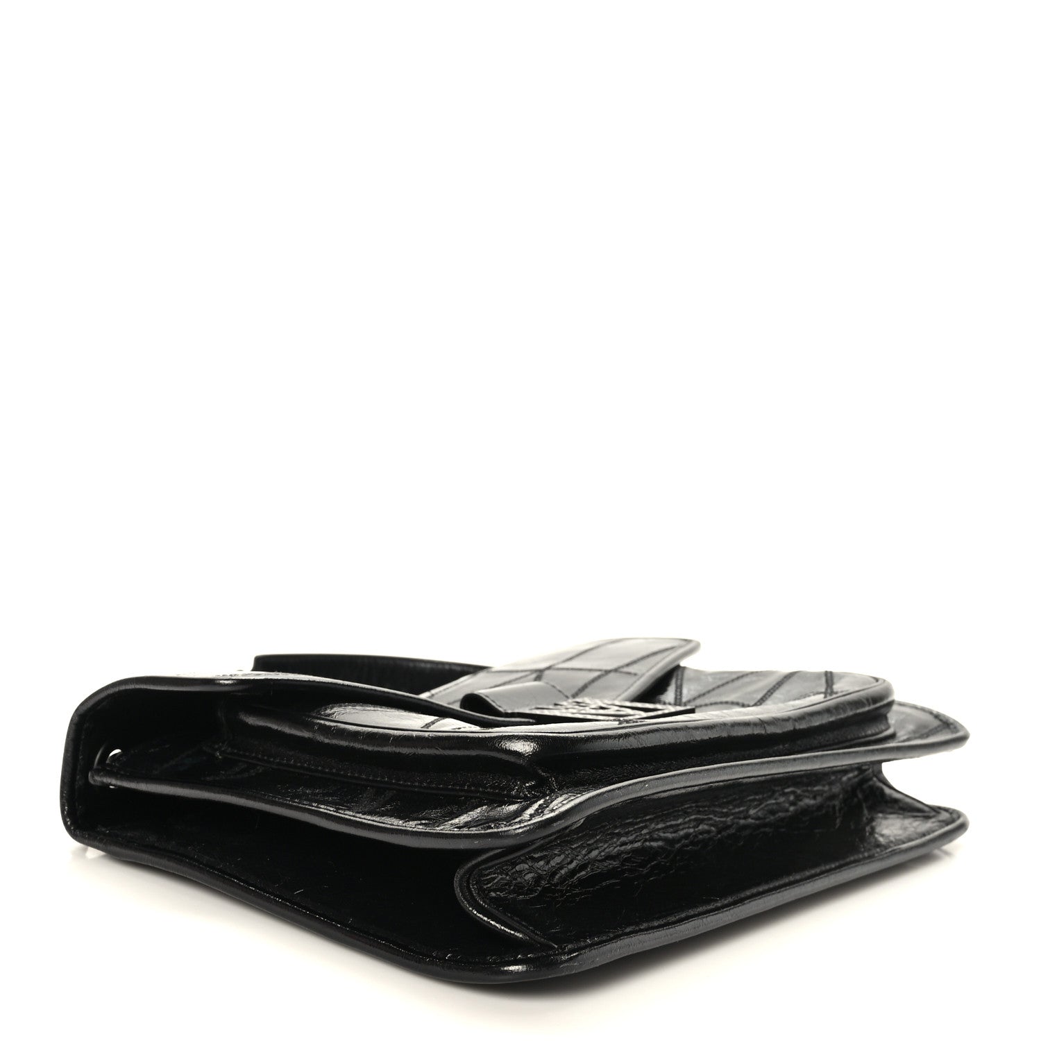 MCM Calfskin Large Mena Quilted Shoulder Bag Black 4 of 10